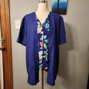 Vintage Alfred Dunner Two- Fer  Size 18 Open Front  Blazer w/ Floral Shirt